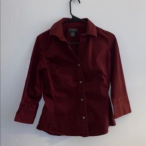 Banana Republic Stretch burgundy women’s button up